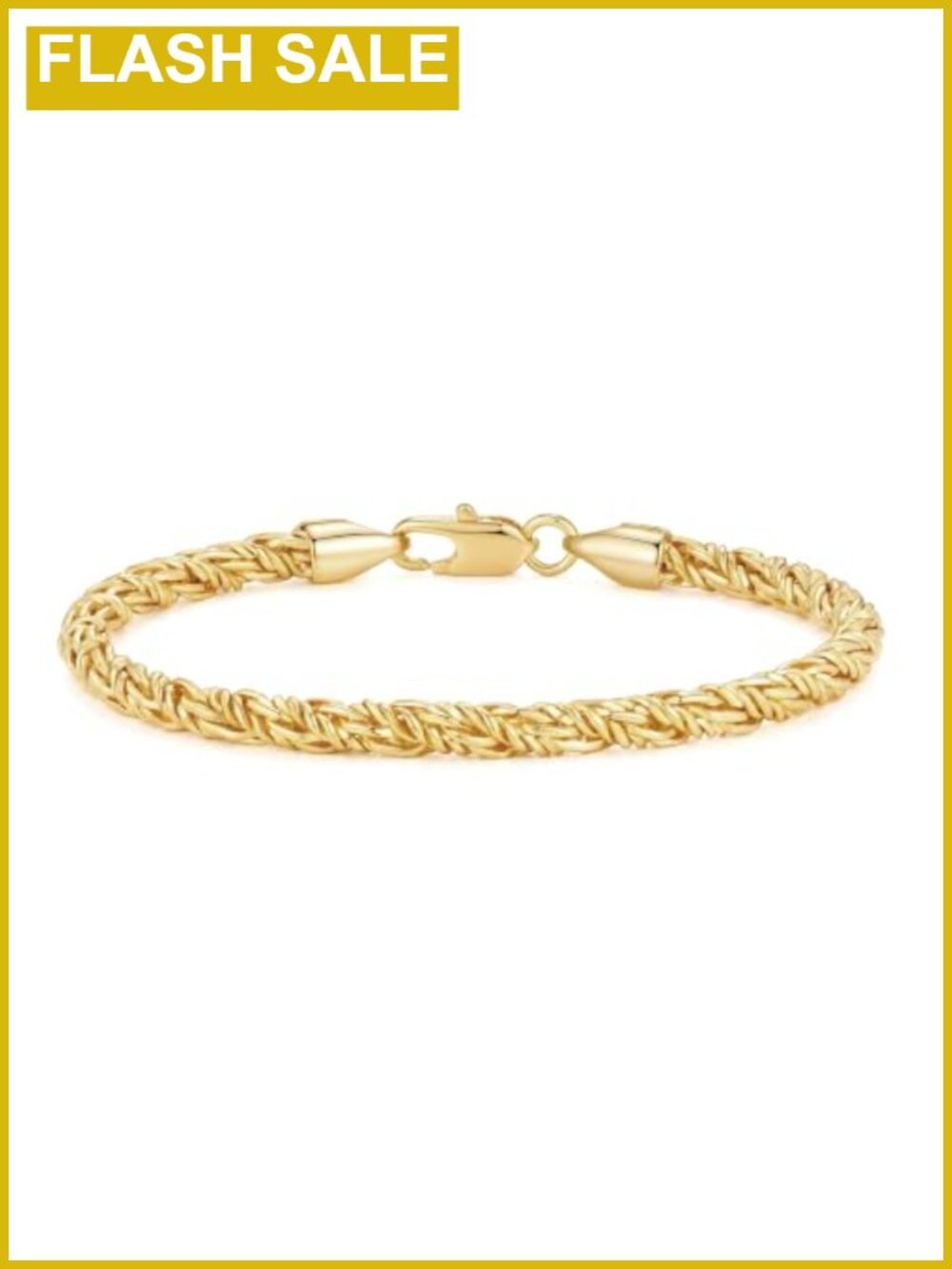 14K Gold Plated Rope Chain Bracelet Women Chunky Link